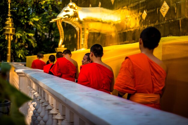 Eine schöne Aussicht auf den buddhistischen Tempel in Chiang Mai Thailand