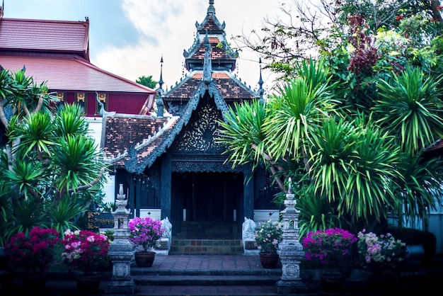 Eine schöne Aussicht auf den buddhistischen Tempel in Chiang Mai Thailand