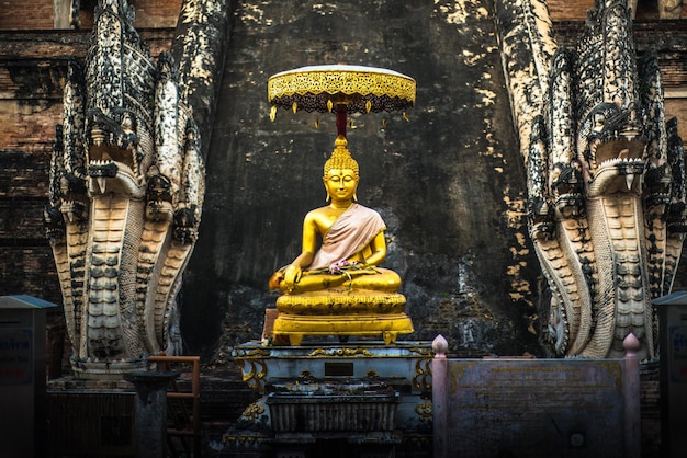 Eine schöne Aussicht auf den buddhistischen Tempel in Chiang Mai Thailand