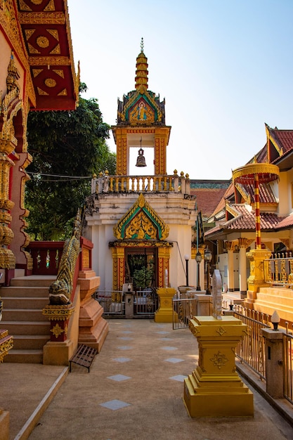 Eine schöne Aussicht auf den buddhistischen Tempel in Chiang Rai Thailand