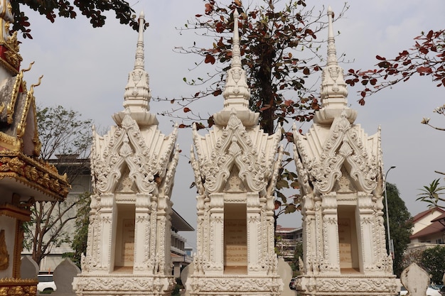 Eine schöne Aussicht auf den buddhistischen Tempel Wat Sisaket in Vientiane Laos