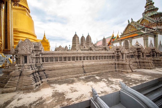 Eine schöne Aussicht auf den Grand Palace der Tempel Wat Phra Kaew in Bangkok Thailand