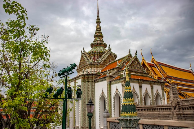 Eine schöne Aussicht auf den Grand Palace der Tempel Wat Phra Kaew in Bangkok Thailand