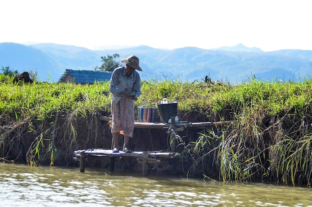 Eine schöne Aussicht auf den Inle-See von Myanmar