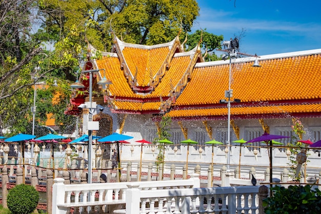 Eine schöne Aussicht auf den Marmortempel in Bangkok Thailand