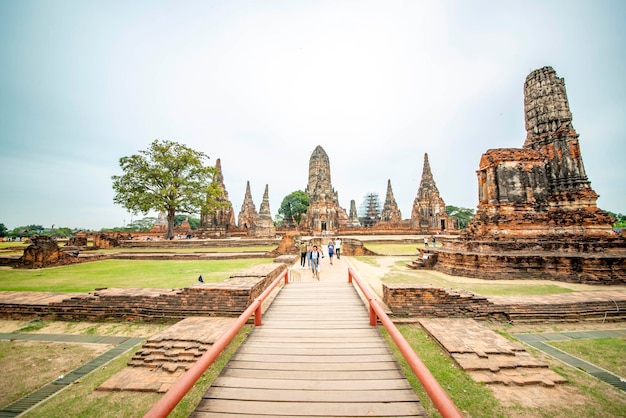Eine schöne Aussicht auf den Tempel Wat Chaiwatthanaram in Ayutthaya Thailand