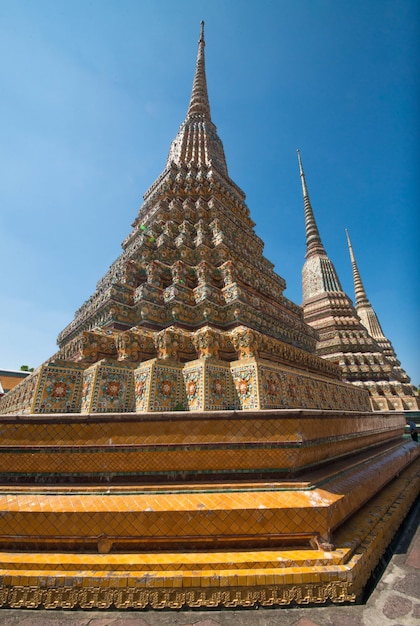 Eine schöne Aussicht auf den Tempel Wat Pho in Bangkok Thailand