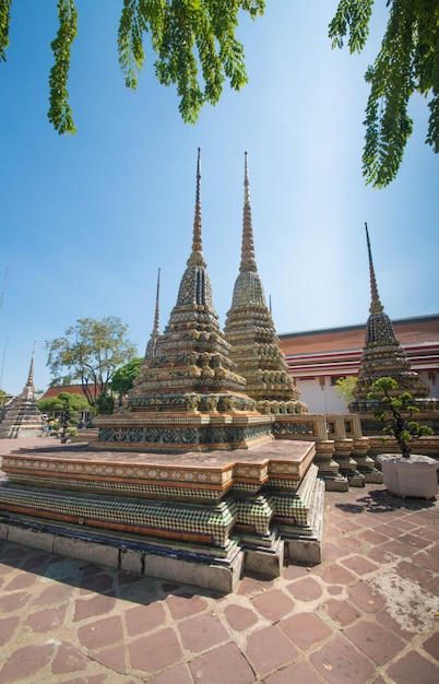 Eine schöne Aussicht auf den Tempel Wat Pho in Bangkok Thailand