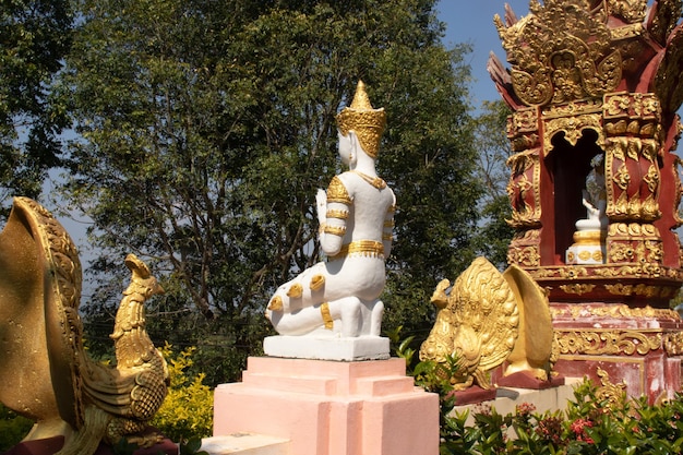 Eine schöne Aussicht auf den Tempel Wat Saeng Kaeo in Chiang Rai Thailand