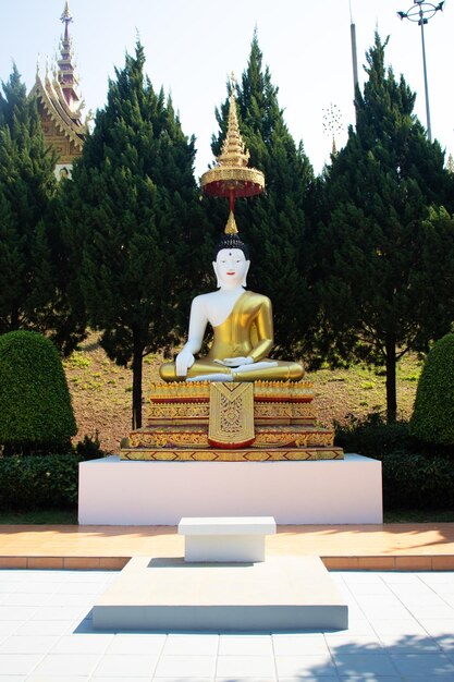 Eine schöne Aussicht auf den Tempel Wat Saeng Kaeo in Chiang Rai Thailand