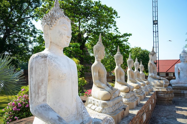 Eine schöne Aussicht auf den Tempel Wat Yai Chai Mongkhol in Ayutthaya Thailand