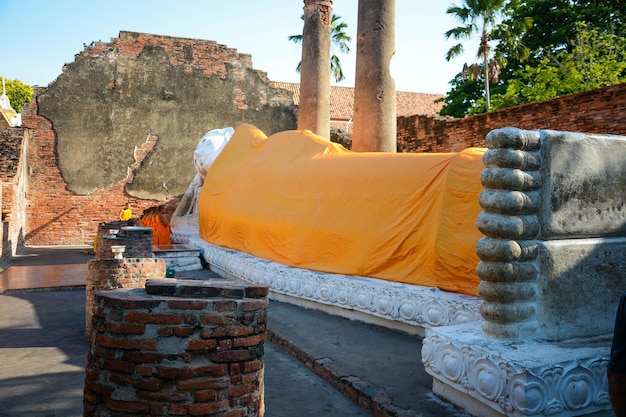 Eine schöne Aussicht auf den Tempel Wat Yai Chai Mongkhol in Ayutthaya Thailand