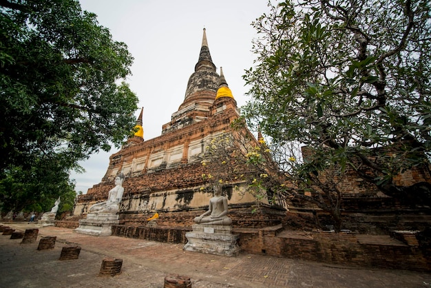 Eine schöne Aussicht auf den Tempel Wat Yai Chai Mongkhol in Ayutthaya Thailand