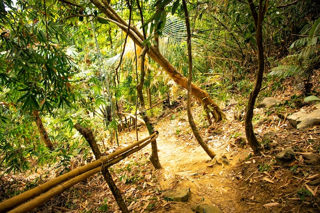 Eine schöne Aussicht auf die Berge in der Stadt Vang Vieng Laos