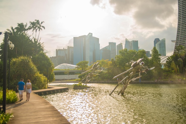 Eine schöne Aussicht auf Marina Bay Sands in Singapur