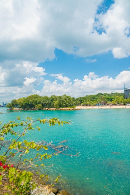 Eine schöne Aussicht auf Sentosa Islanda in Singapur