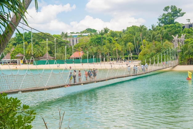 Eine schöne Aussicht auf Sentosa Islanda in Singapur