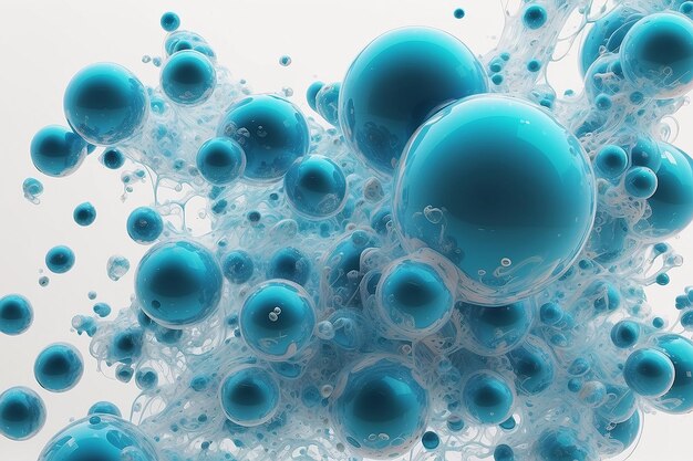Eine schöne durchsichtige Flüssigkeit mit fließenden Blasen Generative KI