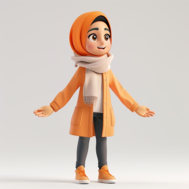 Foto eine schöne muslimische frau mit hijab in 3d