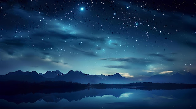 eine schöne Nacht mit einem ruhigen Himmel voller Sterne