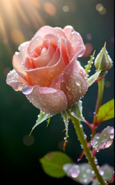 Eine schöne rosa Rose im Studio