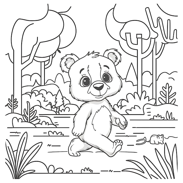 Eine schöne und einfache Bleistift-Umriss-Illustration