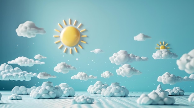 eine schöne Wetterillustration im 3D-Stil