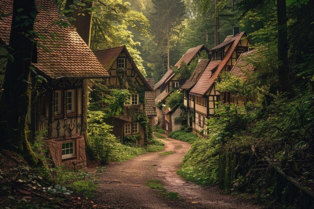 Eine Schotterstraße mitten im Wald