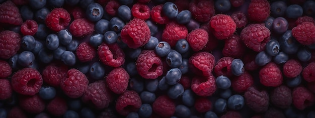 Eine Schüssel mit Blaubeeren und Himbeeren