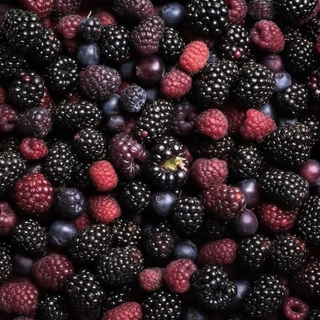 Foto eine schüssel mit brombeeren und brombeeren