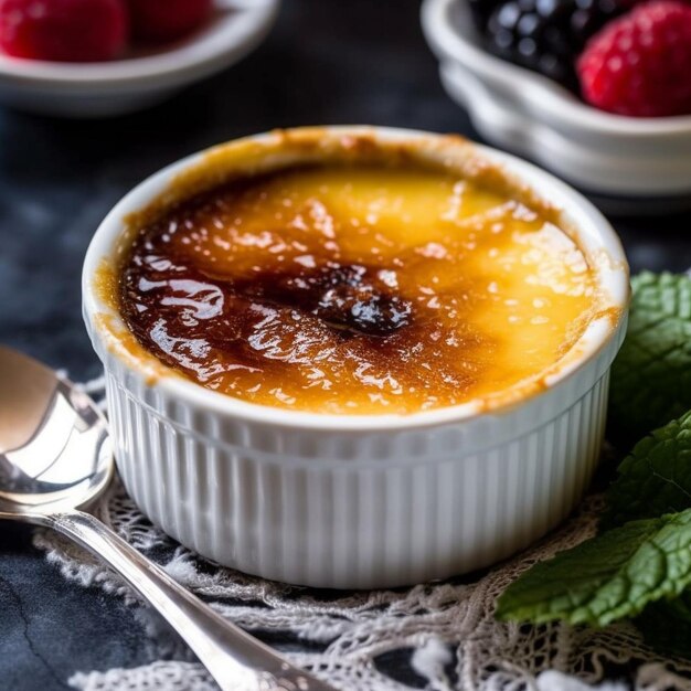 Eine Schüssel mit Essen und Beeren auf einem Tisch neben zwei Obstschalen.