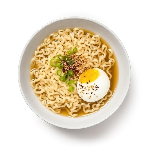 Eine Schüssel Ramen mit einem Ei darauf