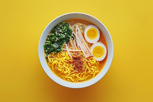 Foto eine schüssel ramen-nudeln mit einem ei oben