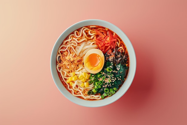 Foto eine schüssel ramen-nudeln mit einem ei oben