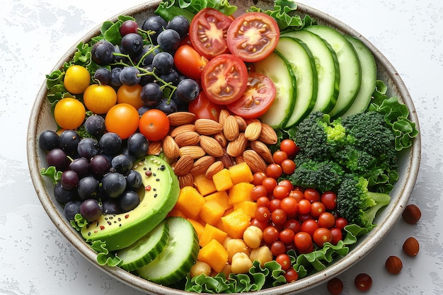 Eine Schüssel Salat mit einer Vielzahl von Gemüse