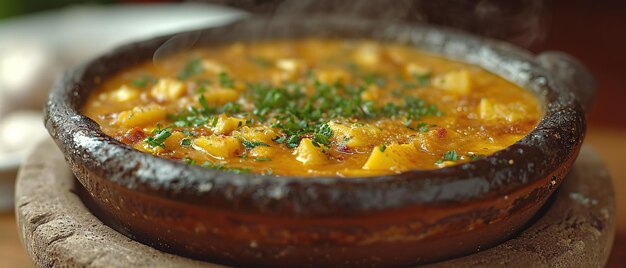 Foto eine schüssel suppe mit viel essen drin