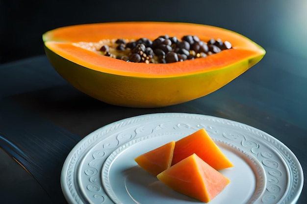 Eine Schüssel Wassermelone und etwas Wassermelone auf einem Tisch.