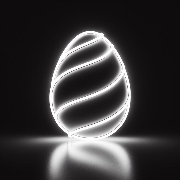 Eine Schwarz-Weiß-Aufnahme eines Neon-Ostereies