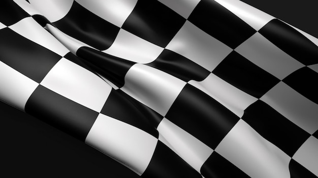 Eine schwarz-weiß karierte Flagge mit dem Wort „Checkers“ darauf.