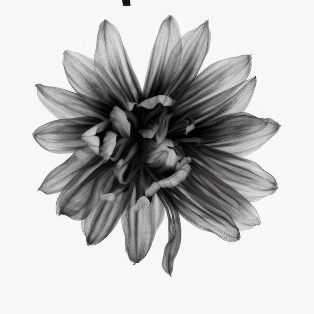 Eine Schwarz-Weiß-Zeichnung einer Blume mit dem Wort „b“ darauf.