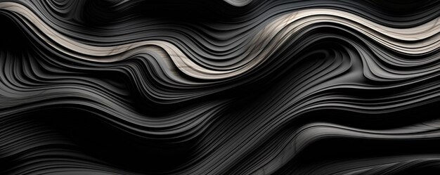 Eine schwarz-weiße Welle, abstrakter dunkler Hintergrund