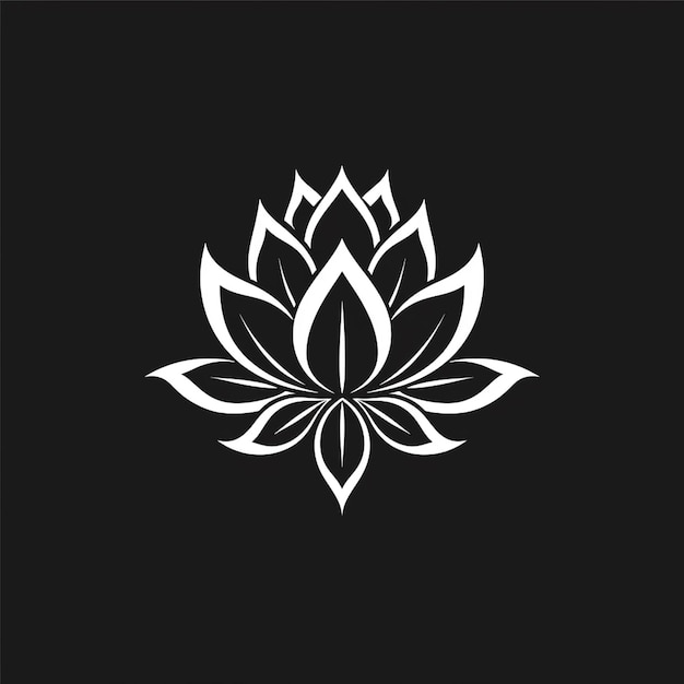 eine schwarz-weiße Zeichnung einer Lotusblume
