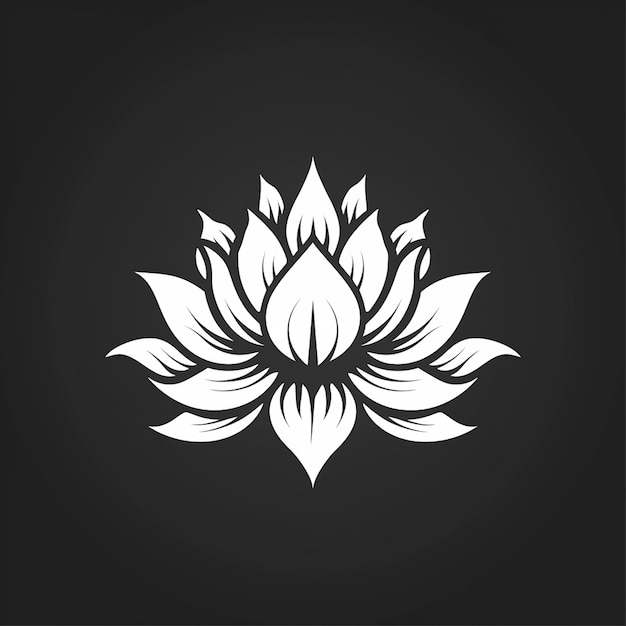eine schwarz-weiße Zeichnung einer Lotusblume