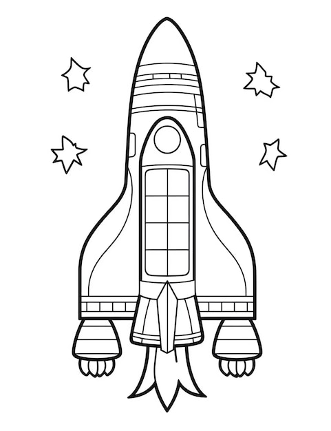 Foto eine schwarz-weiße zeichnung einer rakete