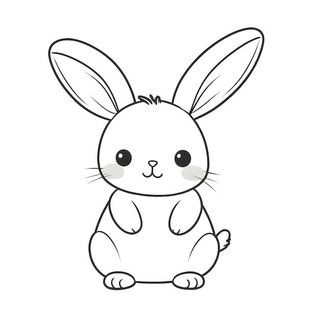 eine schwarz-weiße Zeichnung eines Kaninchen mit einem rosa Hemd darauf