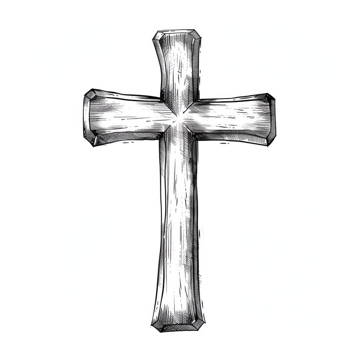 Foto eine schwarz-weiße zeichnung eines kreuzes mit einem weißen kreuz darauf