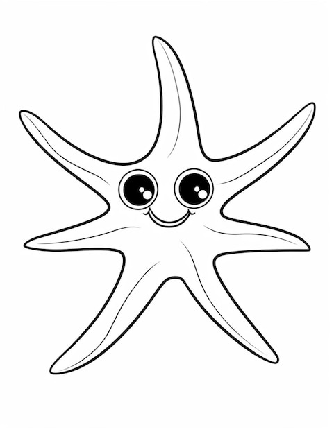 eine schwarz-weiße Zeichnung eines Seesterns mit generativen Augen