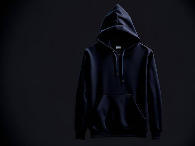 Eine schwarze Hoodie-Mockup-Vorlage ai generiert