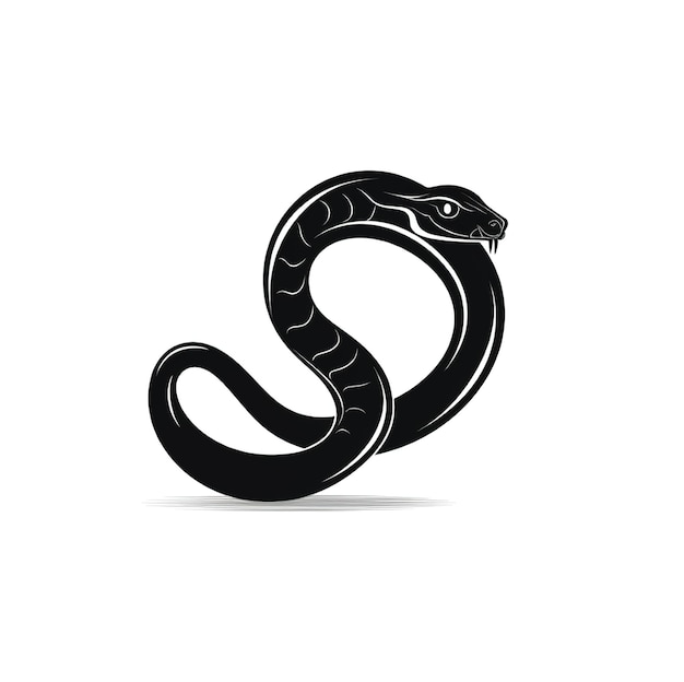 eine schwarze Schlange mit einer Schlange darauf