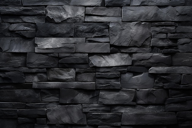 Eine schwarze Steinmauer